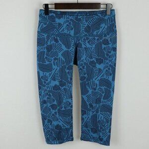 Brooks Women's XS Blue Black Mid Rise Running Capri Athletic Leggings